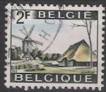 Sellos del Mundo : Europa : B�lgica : Belgica 1966 Scott 653 Sello º Molino de Viento Bokrijk 2fr Belgique Belgium 