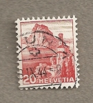 Stamps Europe - Switzerland -  Iglesia en la roca junto a lago