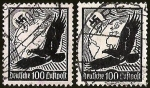 Stamps Germany -  AGUILA GLOBO CRUZ EVASTICA CORREO AEREO ALEMAN