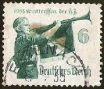 Stamps Germany -  DEUTSCHES REICH -  HITLER - JUGEND . TOCA EL CLARIN.