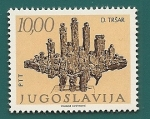 Stamps Yugoslavia -  Escultor esloveno -  Drago Trsar - Escultura contemporánea
