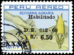 Sellos de America - Per� -  REFORMA AGRARIA (HABILITADO)