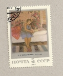 Stamps Russia -  Mujer en un sofá