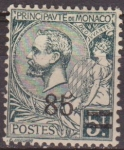 Stamps : Europe : Monaco :  Monaco 1924 Scott 59 Sello ** Principe Alberto I Sobrecargado 85 - 5fr Principat de Monaco 