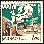 Stamps : Europe : Monaco :  Monaco 1964 Scott 662 Sello ** 34 Rallye Automovil Monte Carlo 1F 
