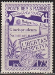 Sellos del Mundo : Europa : San_Marino : San Marino 1943 Scott 210 Sello * Imprenta Impresion Propaganda Libertas Perpetva 1,75L Saint Marin