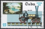 Stamps : America : Cuba :  Cuba 2002 Scott 4263 Sello * Aniversario Ferrocarril Tren Train Miller Timbre 15c