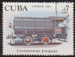 Stamps : America : Cuba :  Cuba 1980 Scott 2359 Sello * Tren Locomotoras Antiguas Train Vieilles Locomotives Vapor Timbre 7c Mi