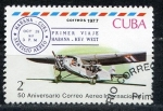 Stamps Cuba -  Cuba 1977 Scott 2161 Sello * Avion 1º Viaje Habana Key West 2 Mi.2249 Yvert2027