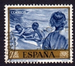 Stamps Spain -  NIÑOS EN LA PLAYA (SOROLLA)