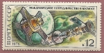 Stamps : Europe : Russia :  Cosmos - acoplamiento  Apollo-Soyuz 