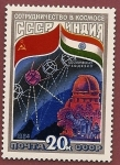 Stamps Russia -  Intercosmos - Cooperación con India  1984 - Geodesia desde el espacio