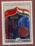 Sellos de Europa - Rusia -  Proyecto Intercosmos cooperación con India 1984