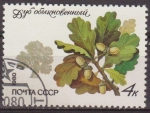 Stamps Russia -  Rusia URSS 1980 Scott 4872 Sello * Flora Arboles Roble matasello de favor preobliterado Russie Russi