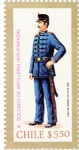 Stamps Chile -  Soldado de Artilleria