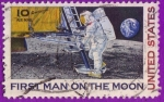 Stamps : America : United_States :  First man on the Moon