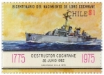 Stamps Chile -  Bicentenario del Nacimiento de Lord  Cochrane