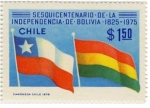 Stamps Chile -  Sesquicentenario de la Independencia de Bolivia