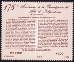 Stamps : America : Mexico :  175 aniversario del acta de independencia