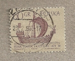 Stamps : Europe : Poland :  Galera siglo XIV