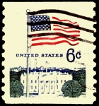 Stamps United States -  BANDERA DE EMISIÓN Y CASA BLANCA