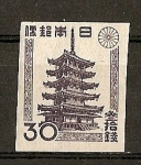 Stamps Japan -  Templo Horyu.
