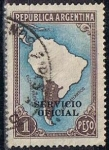 Stamps Argentina -  Scott  446  Mapa de Sudamerica