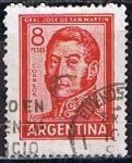 Sellos de America - Argentina -  Scott  695B  Jose San Martin (3)