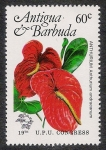 Sellos del Mundo : America : Antigua_y_Barbuda : FLORES: 6.105.013,00-Anthurium andraeanum
