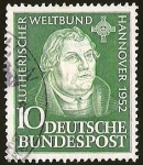 Stamps Germany -  DEUTSCHE BUNDES POST - LUTHERISCHER WELTBUND HANNOVER