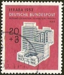 Stamps Germany -  DEUTSCHE BUNDES POST - IFRABA FERNMELDE BAUTEN FRANKFURT