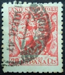 Stamps Spain -  Año Santo 1943 / Pórtico de la Gloria / Catedral Santiago de Compostela