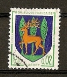 Stamps France -  Escudos / Gueret. - Color Amarillo Desplazado.