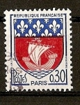 Stamps France -  Escudos / Paris.- Color Rojo Desplazado en izquierda..