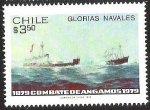 Stamps Chile -  CENTENARIO GLORIAS NAVALES - COMBATE DE ANGAMOS