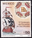 Stamps Mexico -  5º Centenario del Encuentro de dos Mundos