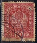 Stamps Austria -  Scott  148  Corona d´ Austria