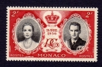 Sellos del Mundo : Europe : Monaco : ENLACE REAL 19 AVRIL 1956