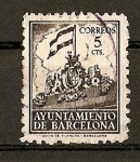 Stamps Spain -  Frontispicio del Ayuntamiento. - Barcelona.