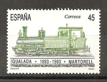 Stamps Spain -  Centenario del ferrocarril Igualada-Martorell.