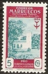 Stamps : Africa : Morocco :  Marruecos 1954 394 Sello ** Pro Tuberculosos Ayuntamiento Maroc 