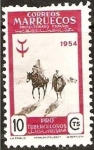 Stamps : Africa : Morocco :  Marruecos 1954 396 Sello ** Pro Tuberculosos La Familia Maroc 