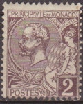 Stamps Monaco -  Monaco 1891 Scott 12 Sello ** Principe Alberto I 2c Principat de Monaco 