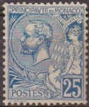 Stamps : Europe : Monaco :  Monaco 1891 Scott 21 Sello ** Principe Alberto I 25c Principat de Monaco 