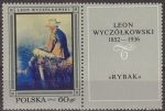 Sellos de Europa - Polonia -  Polonia 1968 Scott 1603 Sello ** Pinturas Pescador de Leon Wyczolkowski con viñeta Pologne Polska Po
