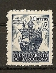 Stamps Spain -  450 Aniversario de la llegada de Colon a Barcelona.