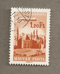 Stamps Hungary -  Avión sobrevolando El Cairo