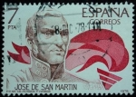 Stamps Spain -  José de San Martín (1778-1850)