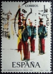 Stamps Spain -  Abanderado de Infantería / Regimiento Inmemorial del Rey / 1908