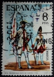 Stamps : Europe : Spain :  Abanderado Regimiento de Zamora / 1739